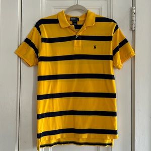 Gold/Navy Striped Polo by Ralph Lauren L 16/18